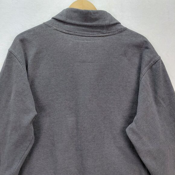 Gap Button Up Cardigan Sweater Mens Size XL Gray Jersey Knit Shawl Collar Pocket - Picture 9 of 12